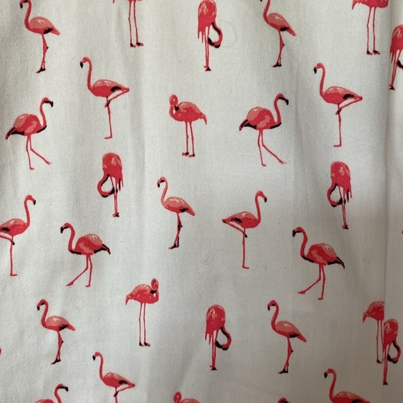 ❤️Chetta B Pink Flamingo Print Dress Sz 10 Pom Poms Sleeveless Beachy Cocktail - Picture 7 of 8